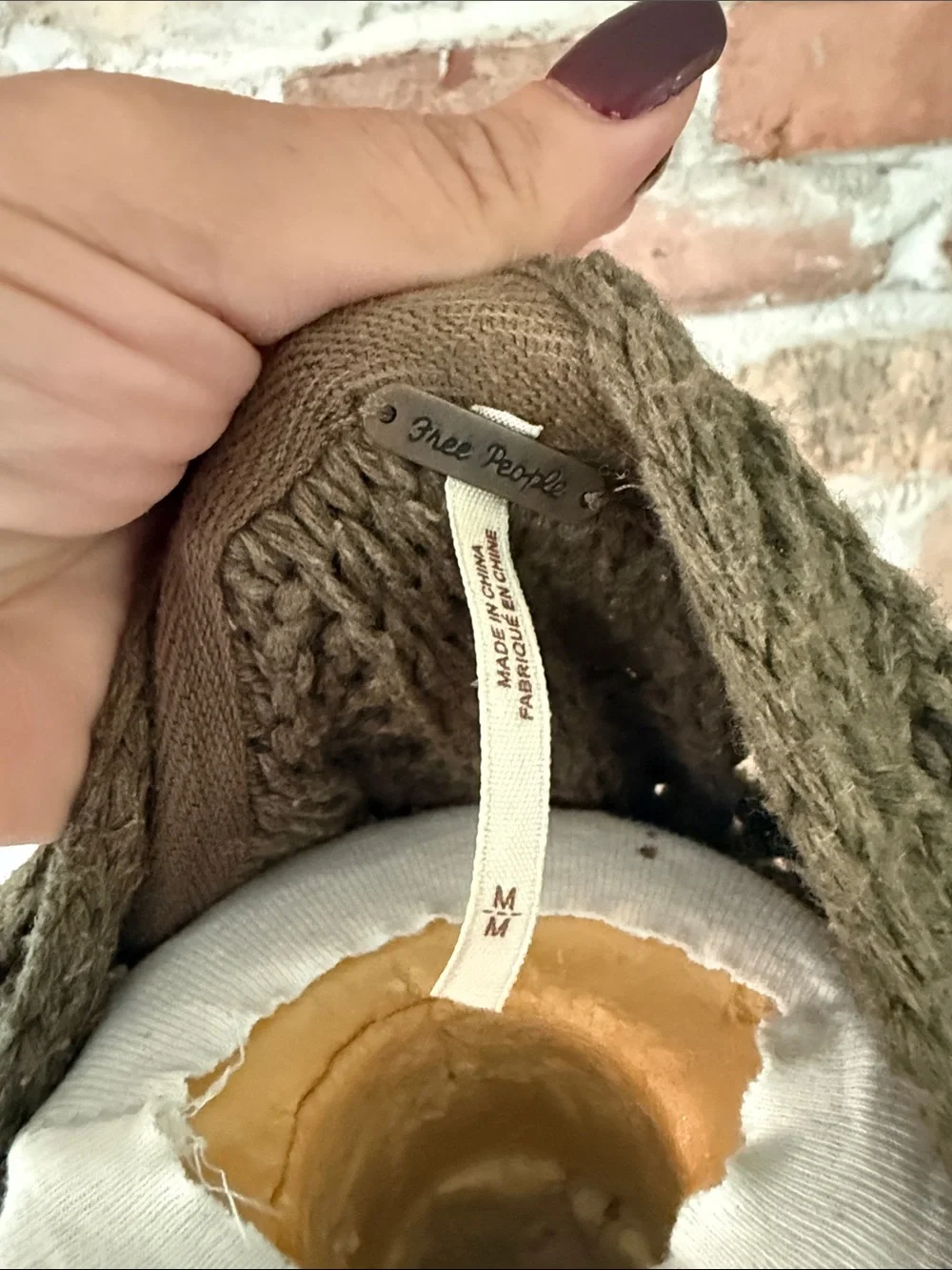Free People Olive Green Open-Front Knit Cardigan